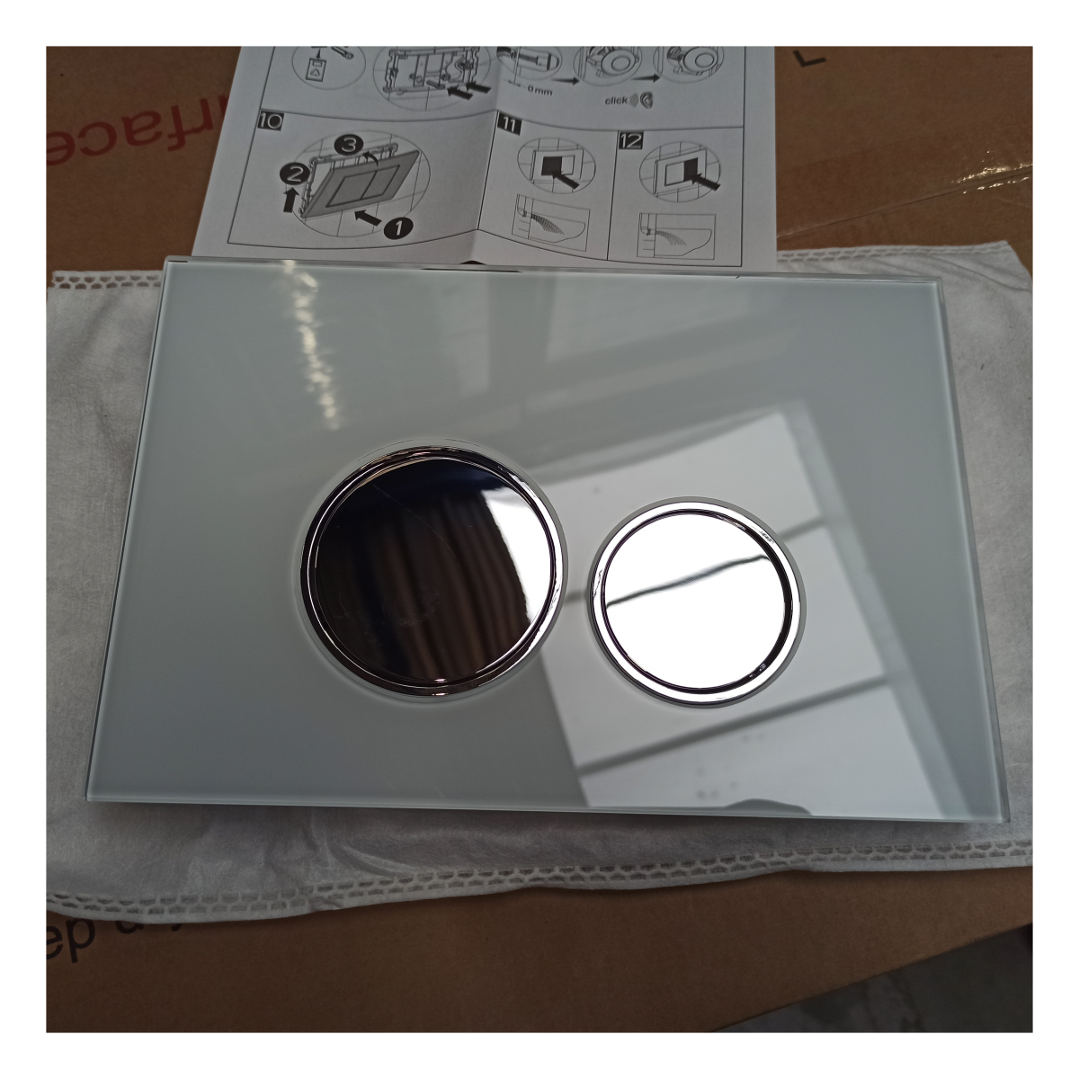 Bedieningspaneel van gehard glas /inbouw sanitair