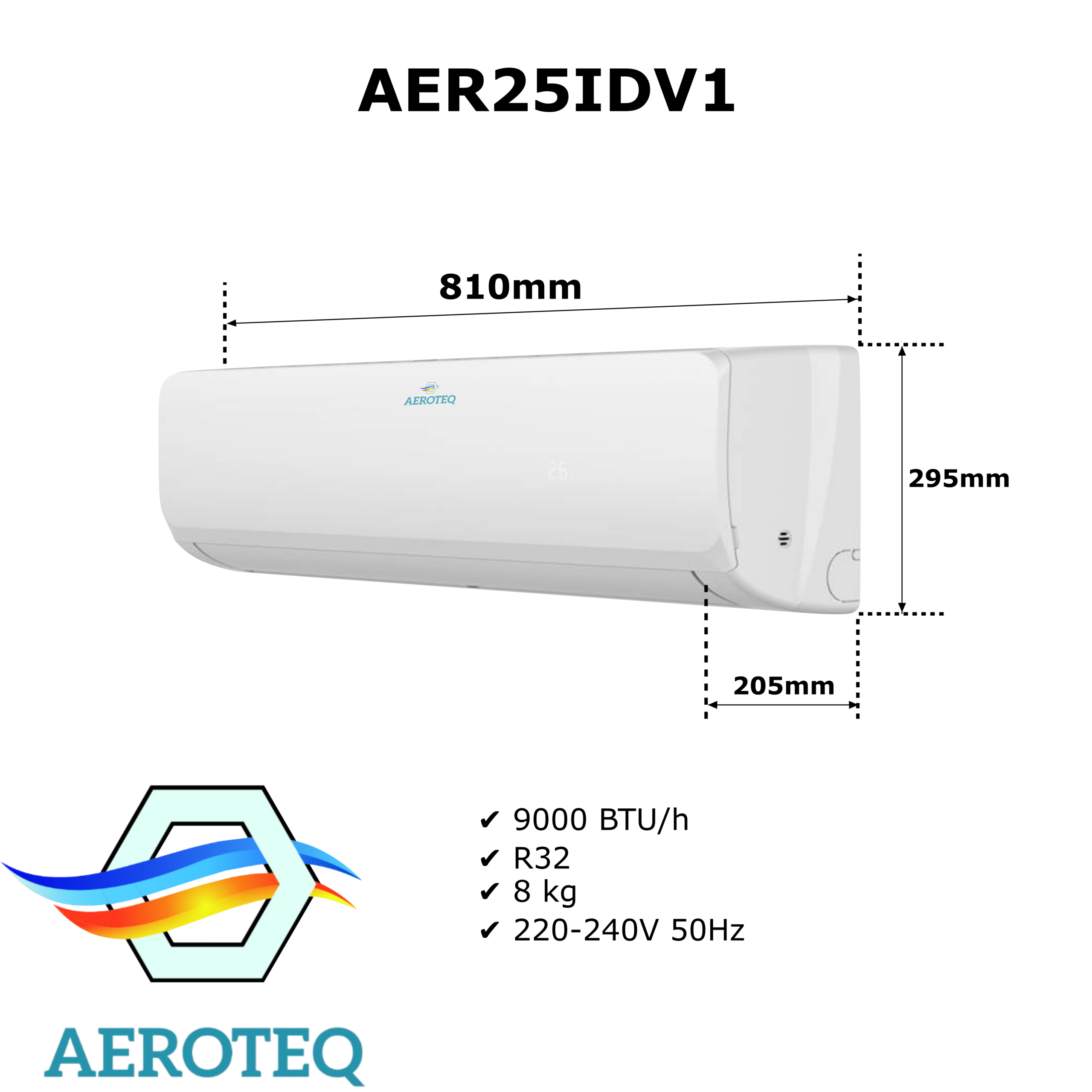 Aeroteq 2,5 kW Airco Set met Wifi – Single Split Wandmodel - Afbeelding 3