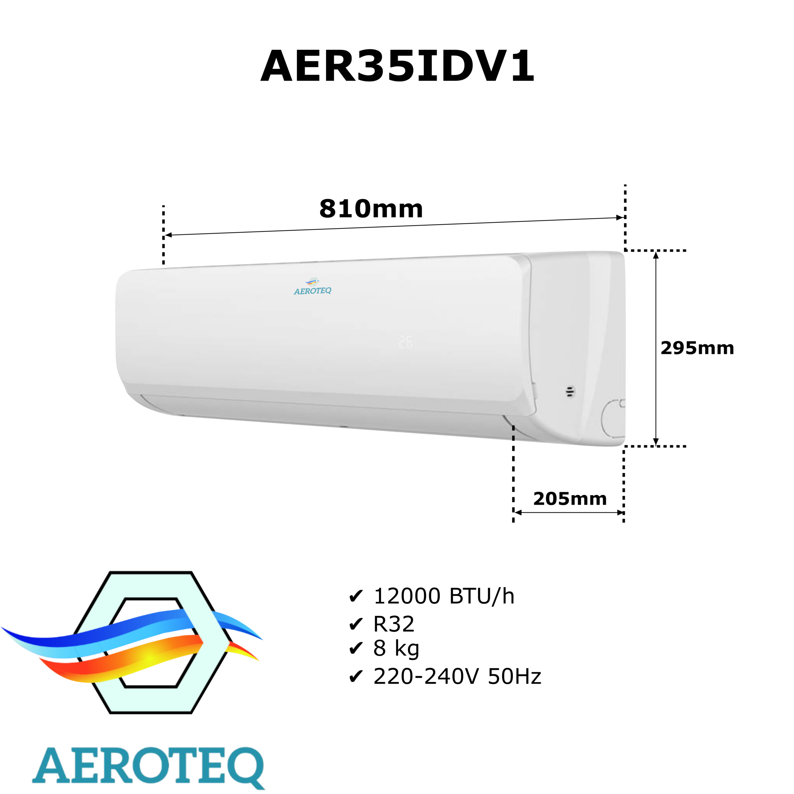 Aeroteq 3,5 kW Airco Set met Wifi – Single Split Wandmodel - Afbeelding 3